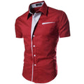 Men's Solid Colored Summer Short Sleeve Shirt - AM APPAREL