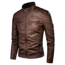 Men's Spring Causal Vintage Leather Jacket - AM APPAREL