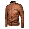 Men's Spring Causal Vintage Leather Jacket - AM APPAREL
