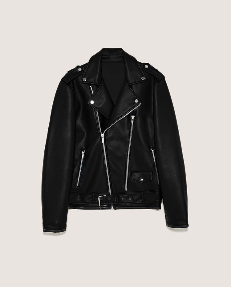 Men's Spring Soft Leather Biker Jacket - AM APPAREL
