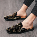 Men's Suede Leather Backless Loafers - AM APPAREL