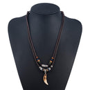 Men's Tooth Pendant Beaded Necklace - AM APPAREL