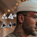 Men's Triangle Shaped Crystal Stud Earrings - AM APPAREL