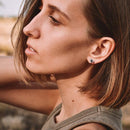 Men's Triangle Shaped Crystal Stud Earrings - AM APPAREL