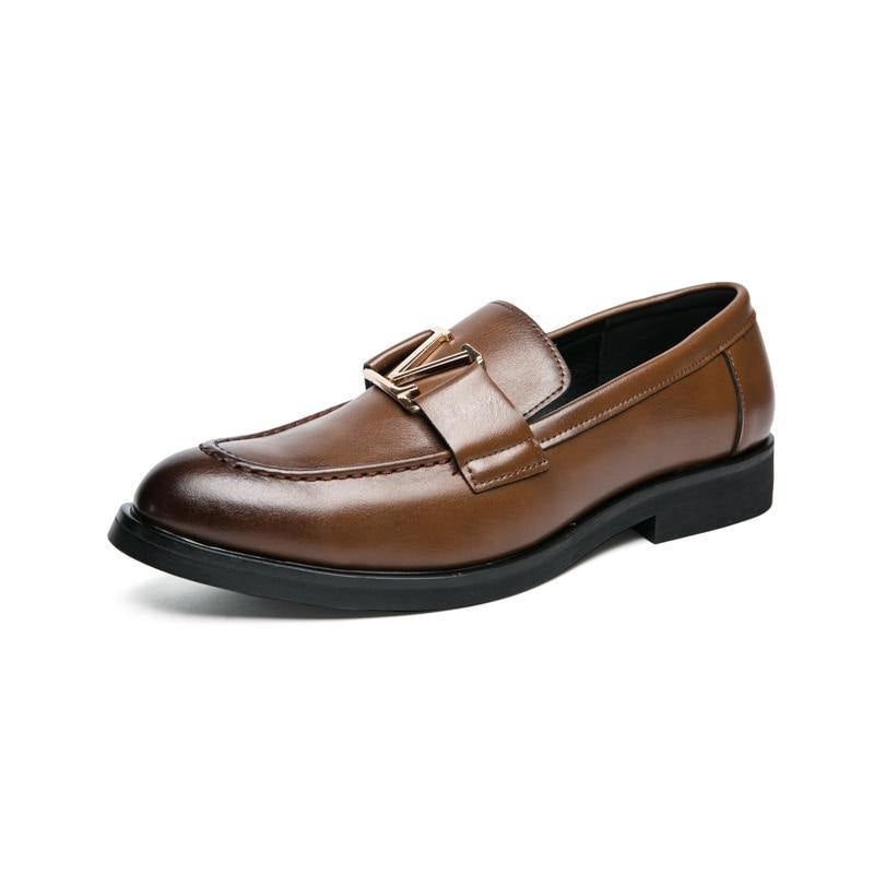 Men's Vintage Italian Faux Leather Shoes - AM APPAREL