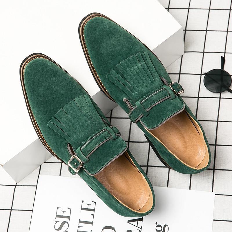 Men's Vintage Tassels Leather Loafers - AM APPAREL