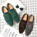 Men's Vintage Tassels Leather Loafers - AM APPAREL