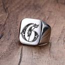 Men's Vnox Retro Initials Signet Ring - AM APPAREL