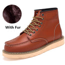 Men's Warm Inside Fur Faux Leather Boots - AM APPAREL