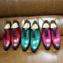 Men's Whole Cut Handmade Pointed Toe Oxfords - AM APPAREL