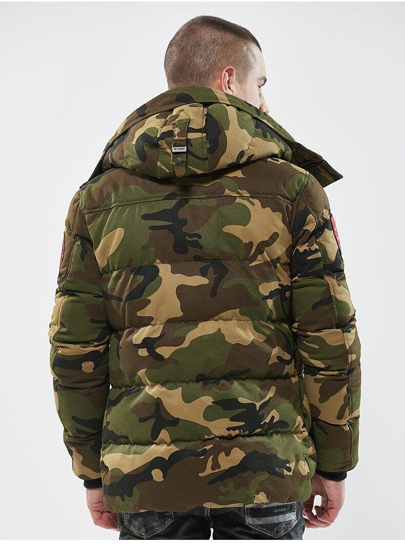 Men's Winter Thick Camouflage Puffer Coat - AM APPAREL
