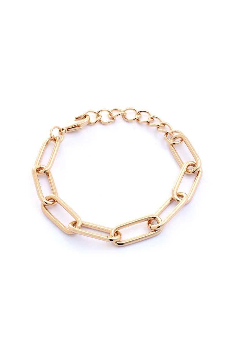 Metal Oval Link Chain Bracelet - AM APPAREL