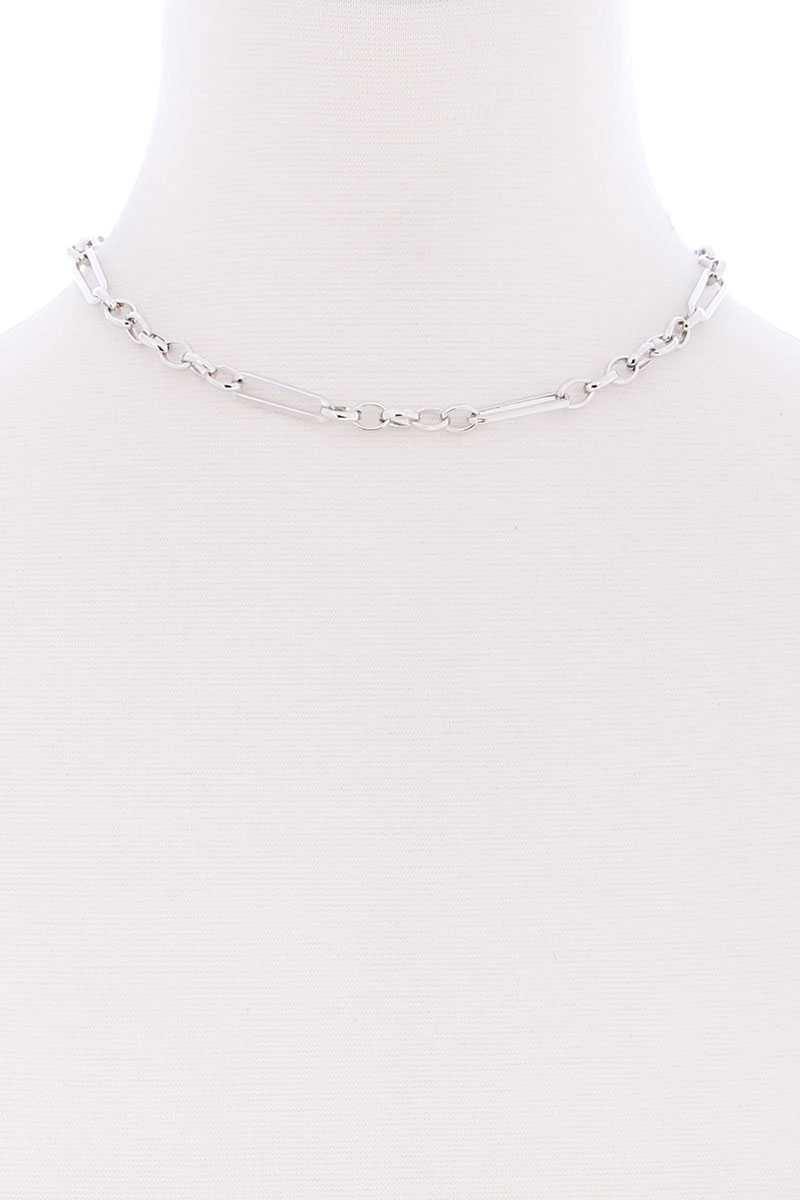 Metal Single Chain Short Necklace - AM APPAREL