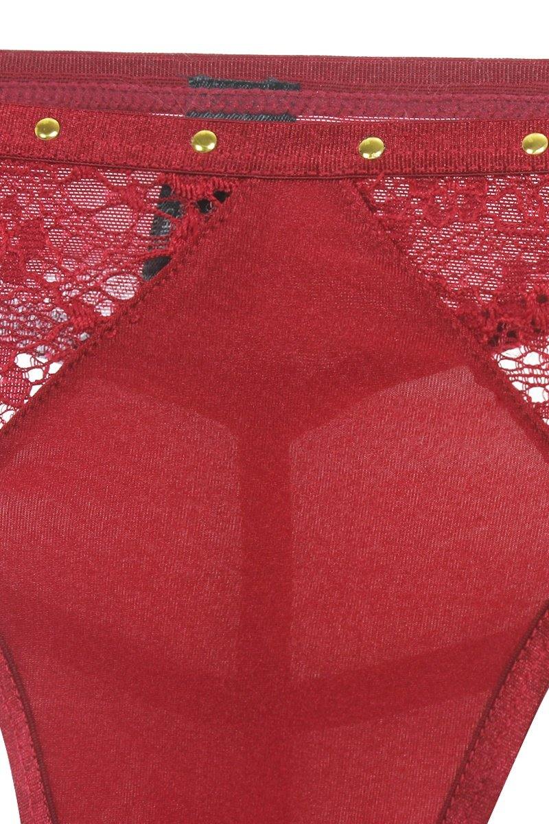 Open Cage Back Thong W/ Mesh - AM APPAREL