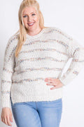 Plus Sweater With Stripe Detail - AM APPAREL