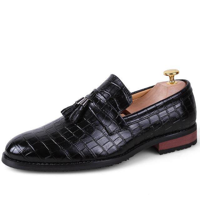 ROGUE Men's Crocodile Pattern Faux Leather Loafers - AM APPAREL
