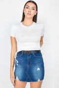 Ruched Sides Drawstring Crop Top - AM APPAREL