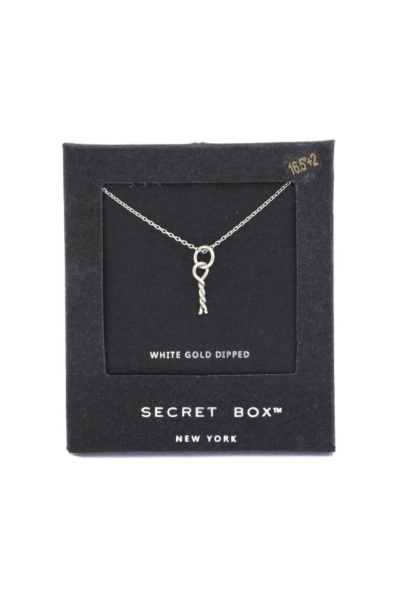 Secret Box Twisted Knot Charm Necklace - AM APPAREL