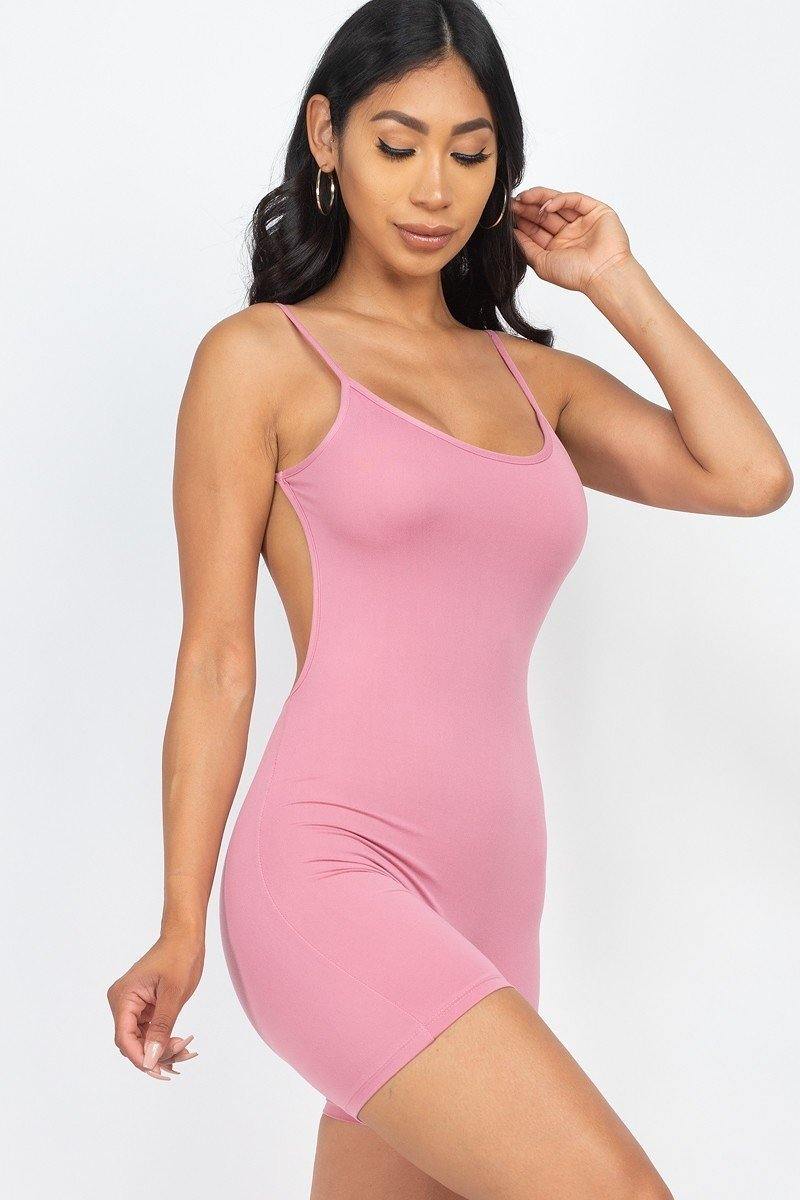 Sexy Backless Cami Romper - AM APPAREL