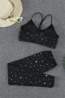 Star Print Sports Bra and Leggings Set - AM APPAREL