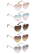 Trendy Cool Vibe Heart Shape Sunglasses - AM APPAREL