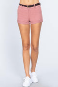 Twill Belted Short - AM APPAREL