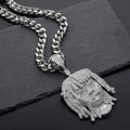 Unisex Iced Out Bling Male Head Pendant Necklace - AM APPAREL