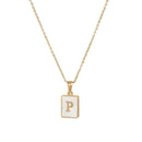 Unisex Square Letter Engraved Pendant Necklace - AM APPAREL