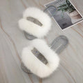 Women's Clear Jelly Furry Slippers - AM APPAREL