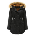 Women's Cotton Padded Hooded Winter Jacket - AM APPAREL