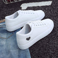 Women's Fashion PU Leather White Sneakers - AM APPAREL