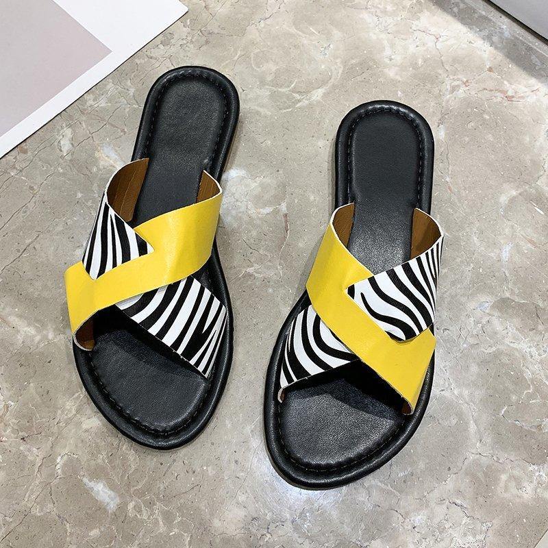 Women's Indoor Stripe Sandals - AM APPAREL