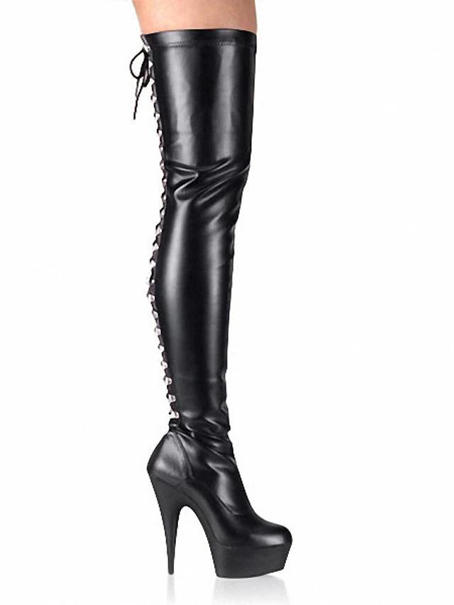 Women's Leather Over The Knee Boots - AM APPAREL