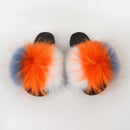 Women's Multi-Color Furrry Slippers - AM APPAREL