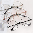 Women's Round Metal Frame Glasses With Clear Lens - AM APPAREL