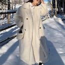 Women's Winter Faux Fur Long Coat - AM APPAREL