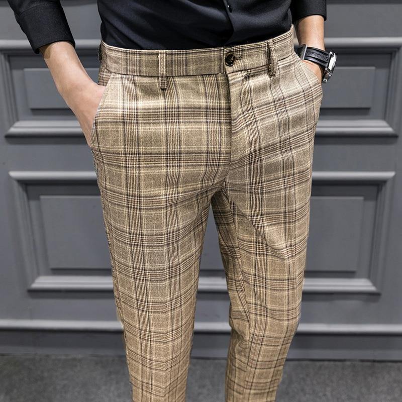 YASUG Men's British Style Formal Suit Pants - AM APPAREL